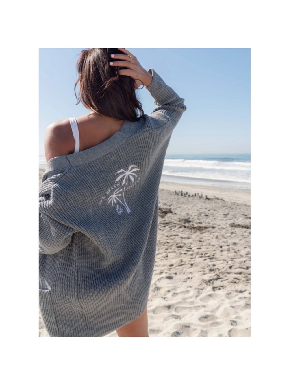 The Beach People Gray Cardigan Size XL/2XL